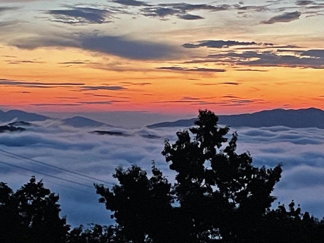 Smokey sunrise over Gatlinburg.