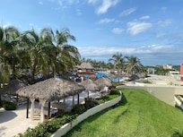 Nice heated pool with bar