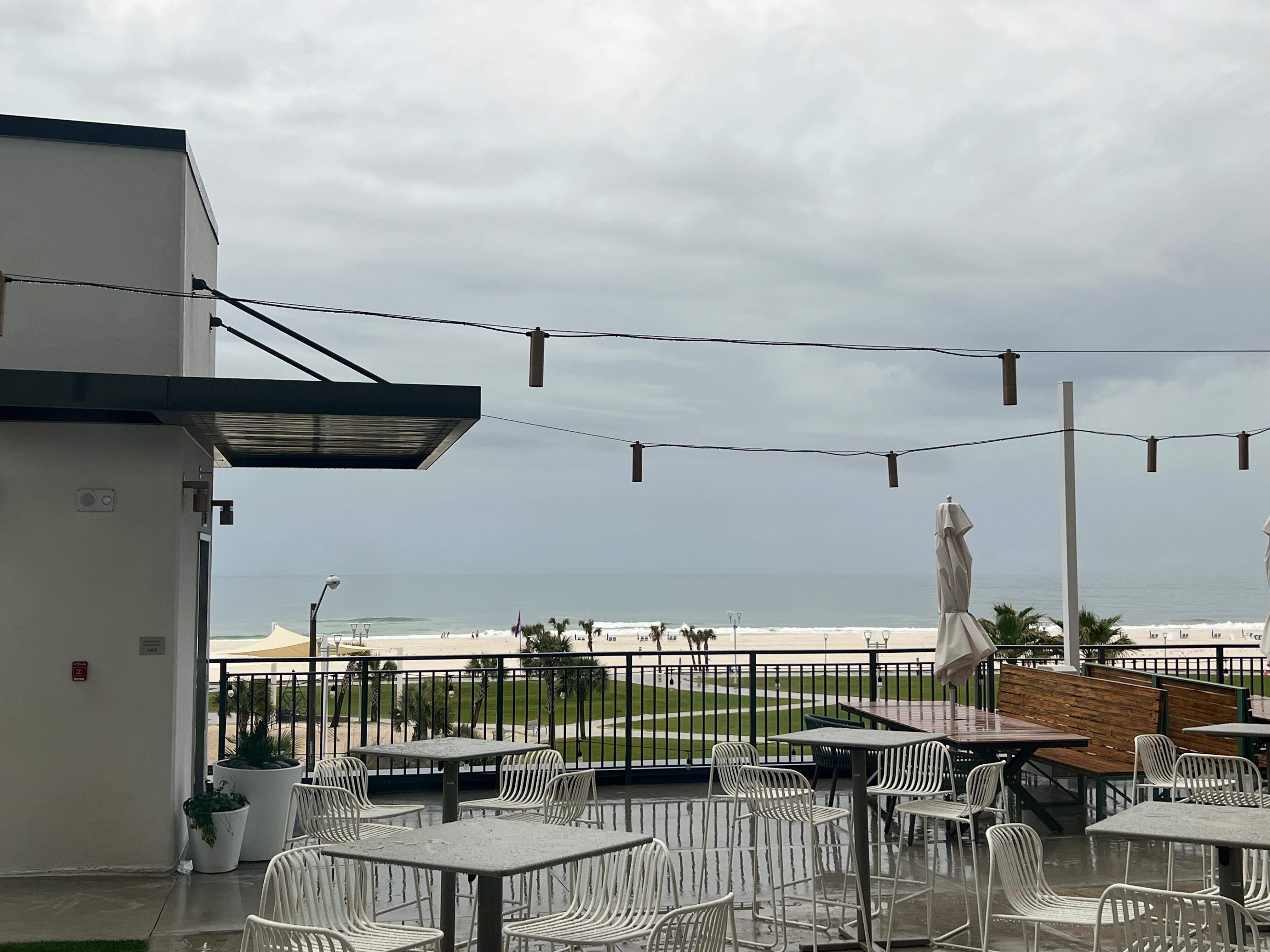 View from room (restaurant patio outside our room that we weren’t allowed to use).