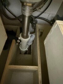 This pipe didn’t fit into the pipe and weren’t even connected. This sink leaked all over the floor when one guest was brushing her teeth.