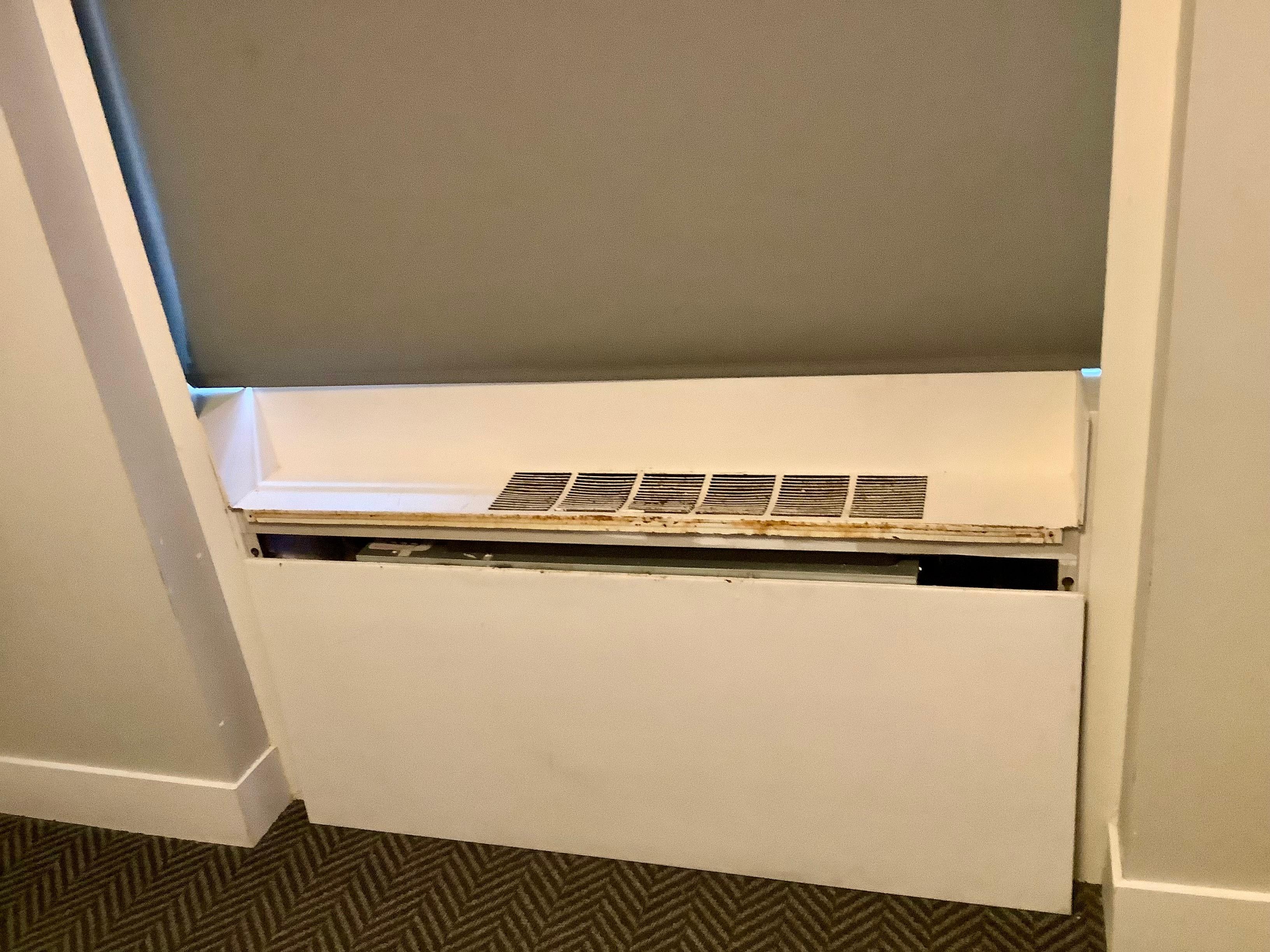 Heater/ac is rusted and the cover fell off during the middle of the night 