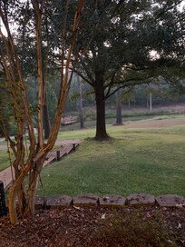 My view sitting on the massive front porch.