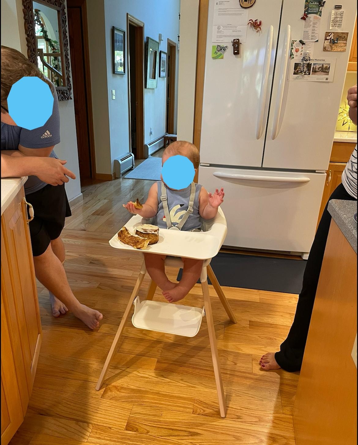 Highchair provided so we could enjoy baby’s first birthday over the wedding weekend.