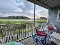 The screened in back patio