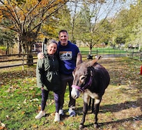 We were the first to meet the new donkeys!!