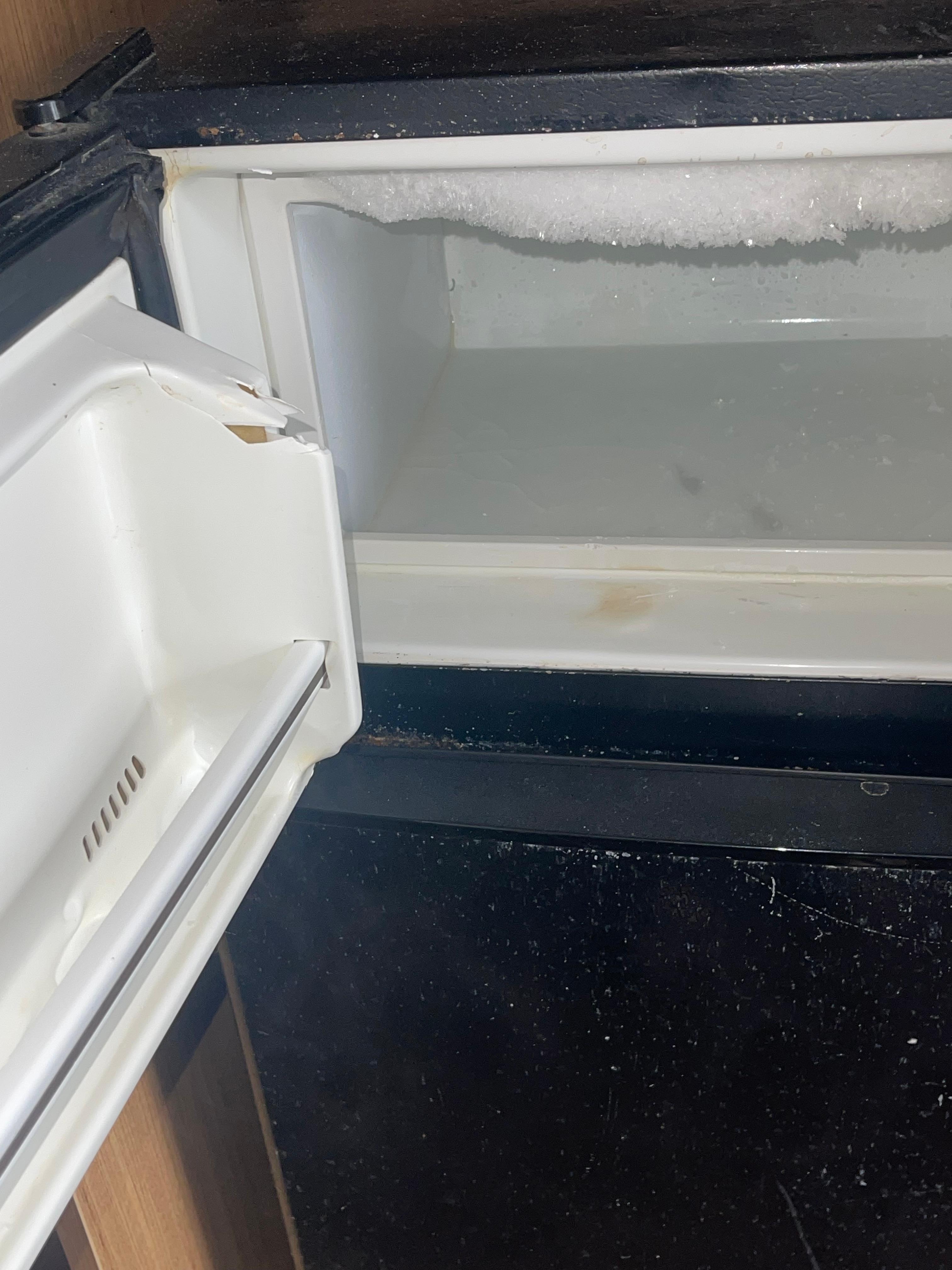 The mini freezer was like this not sure if just too old