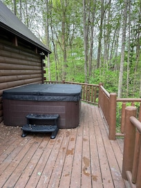 Back deck with the hot tub