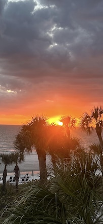 View from the balcony at sunset
