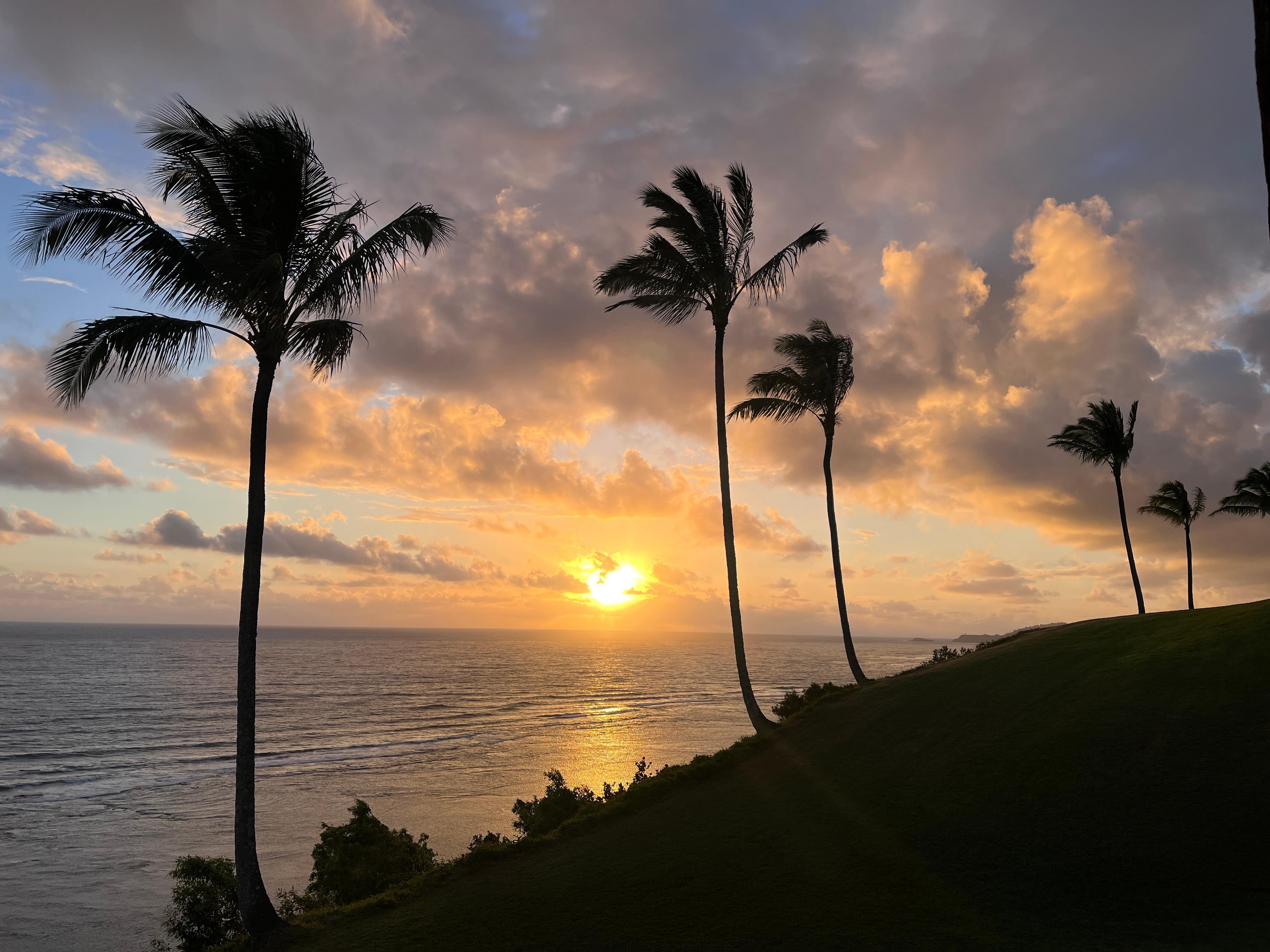 Sunrise to the right of deck