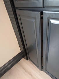 Broken cabinet. That was supposed to function as a dresser in one of the bedrooms.