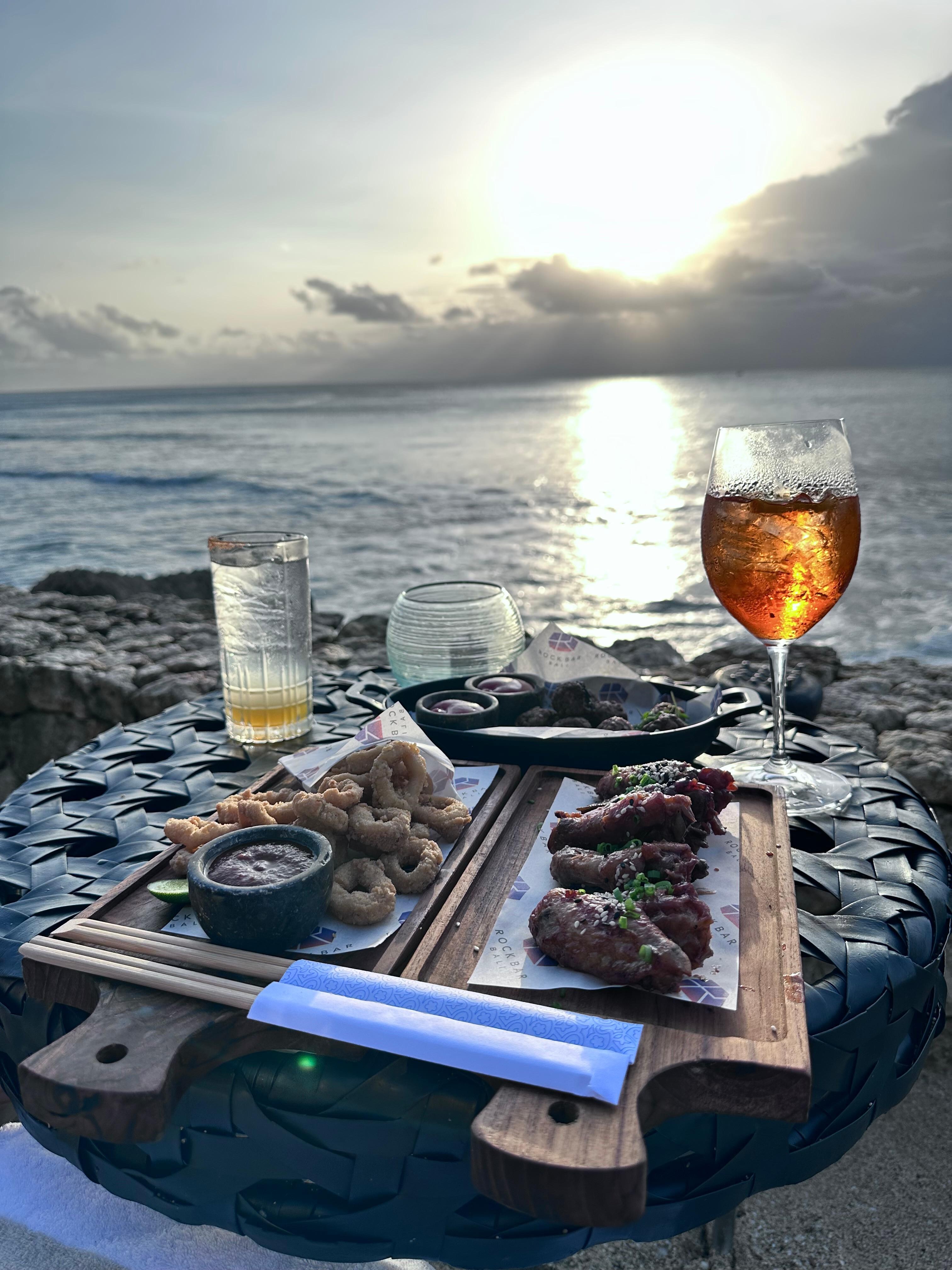 Rock bar at sunset 