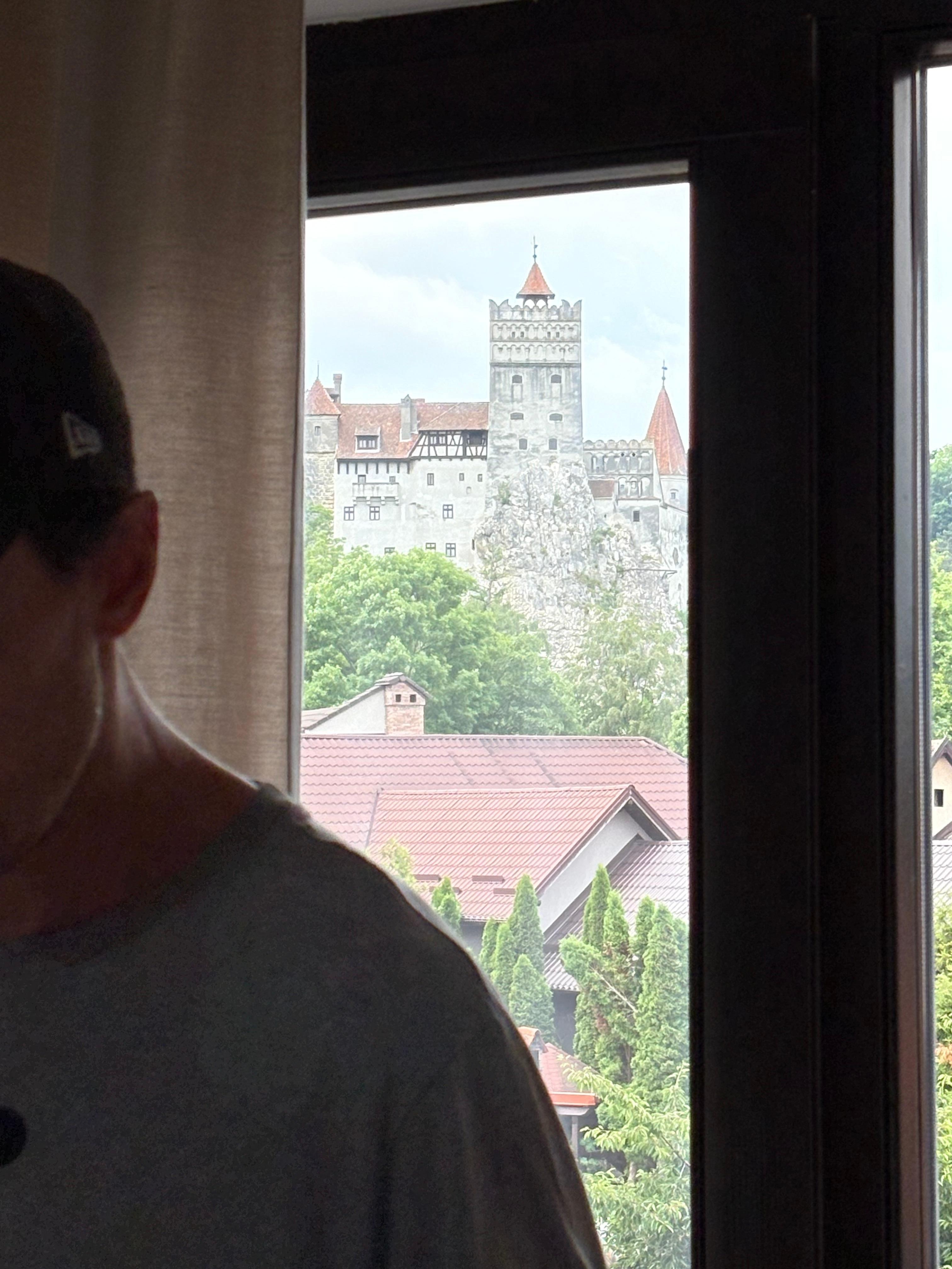 The castle in the background