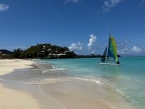 Jolly beach only a 5 minute walk away