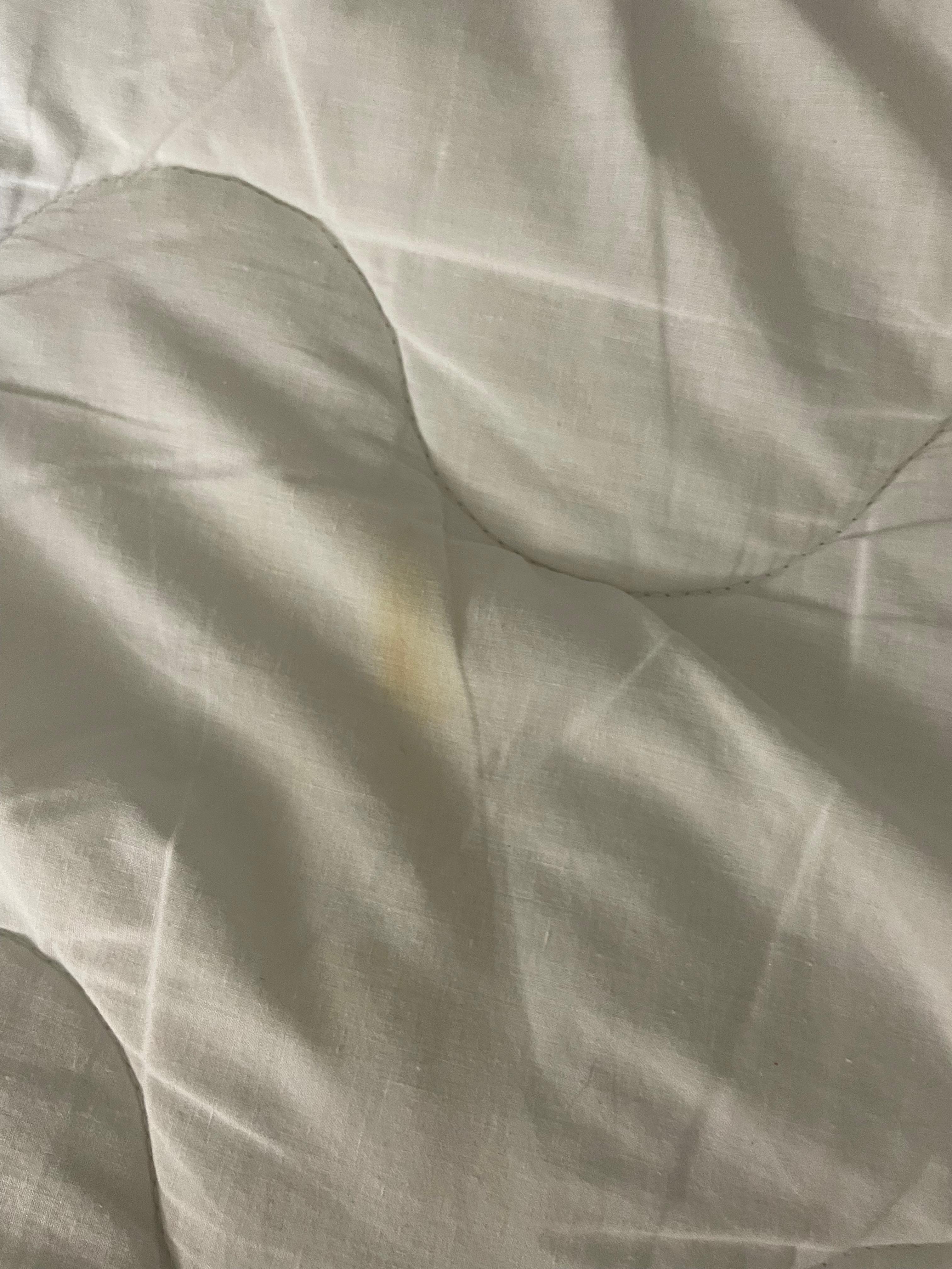 Yellow stain spot on quilt