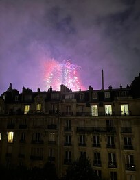 Bastille Day Fireworks view from Apartment