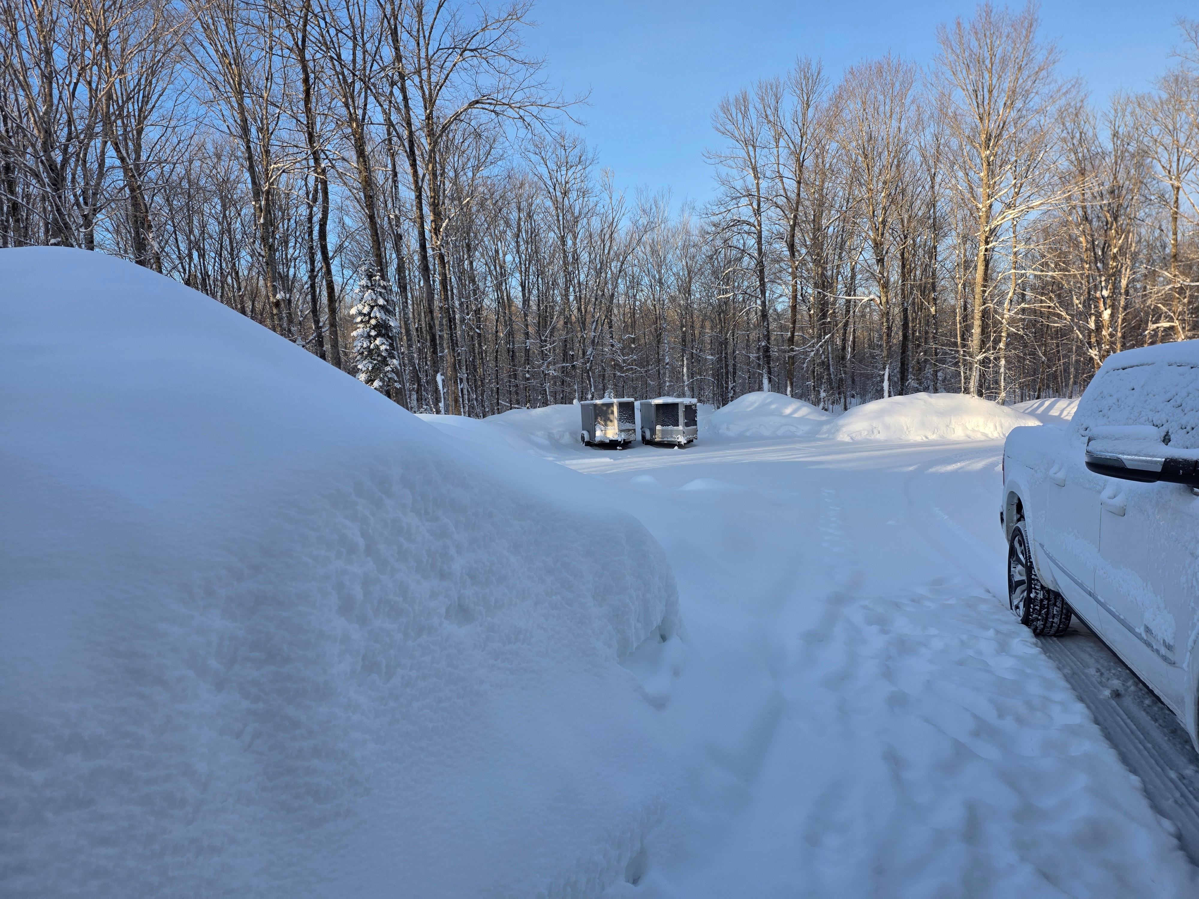 Huge parking and loading area.