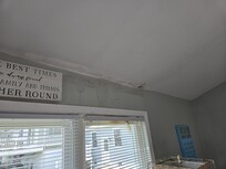 Water damage on wall area