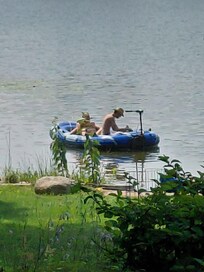 We brought inflatable boat with a trolling motor. Perfect 👌