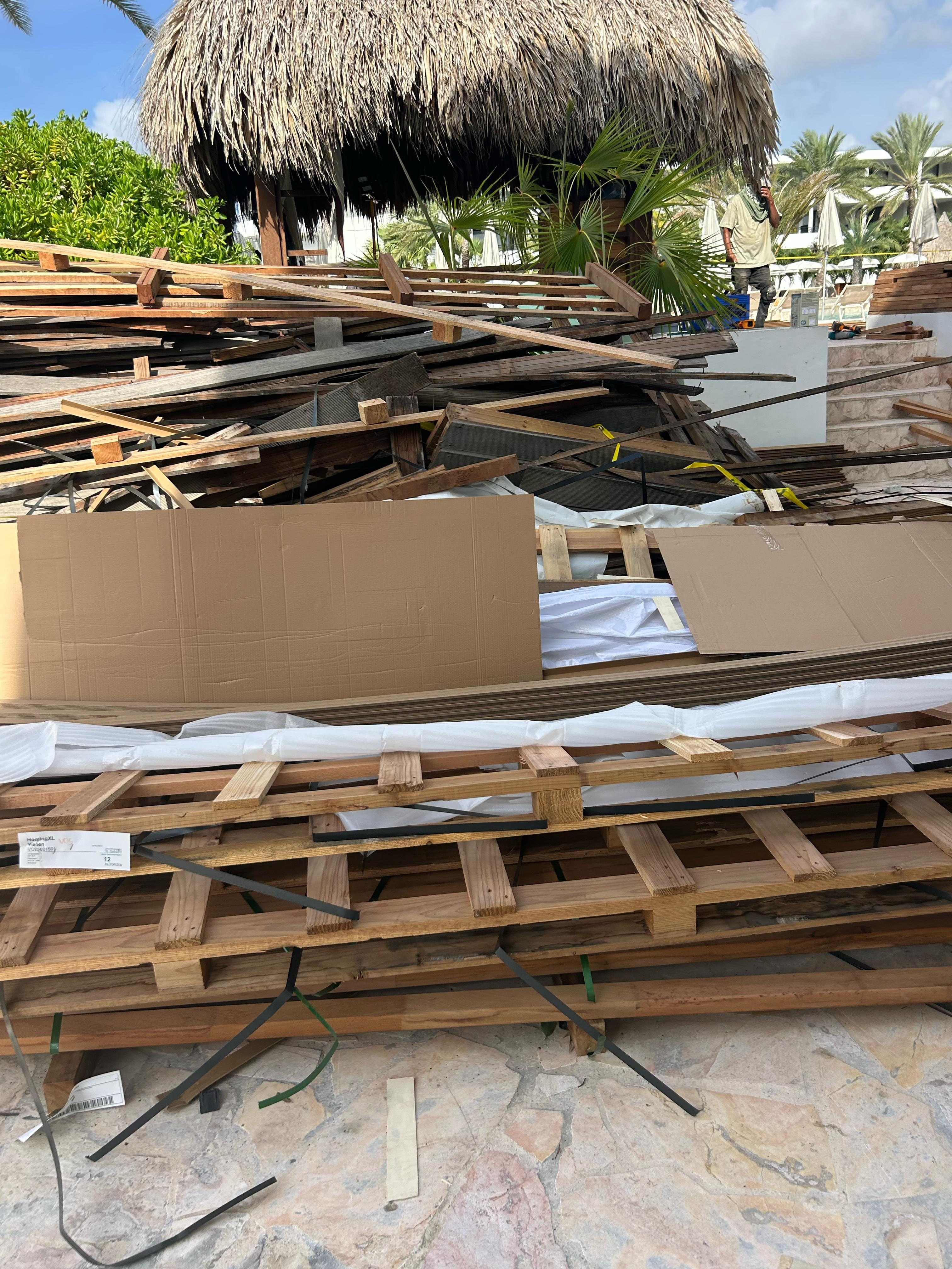 Photos by pool and buffet