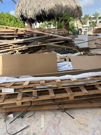 Photos by pool and buffet