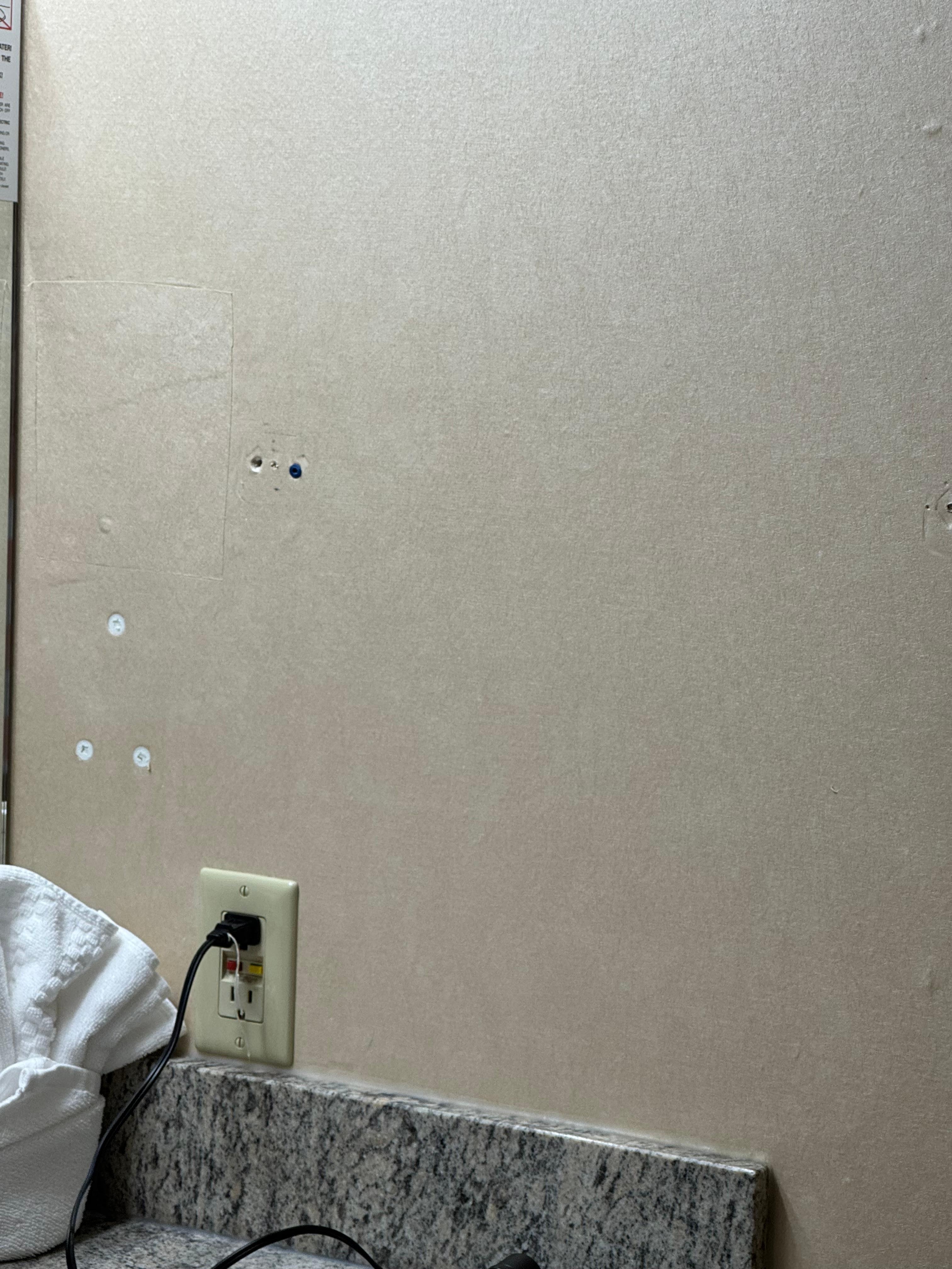 Where the towel racks used to be