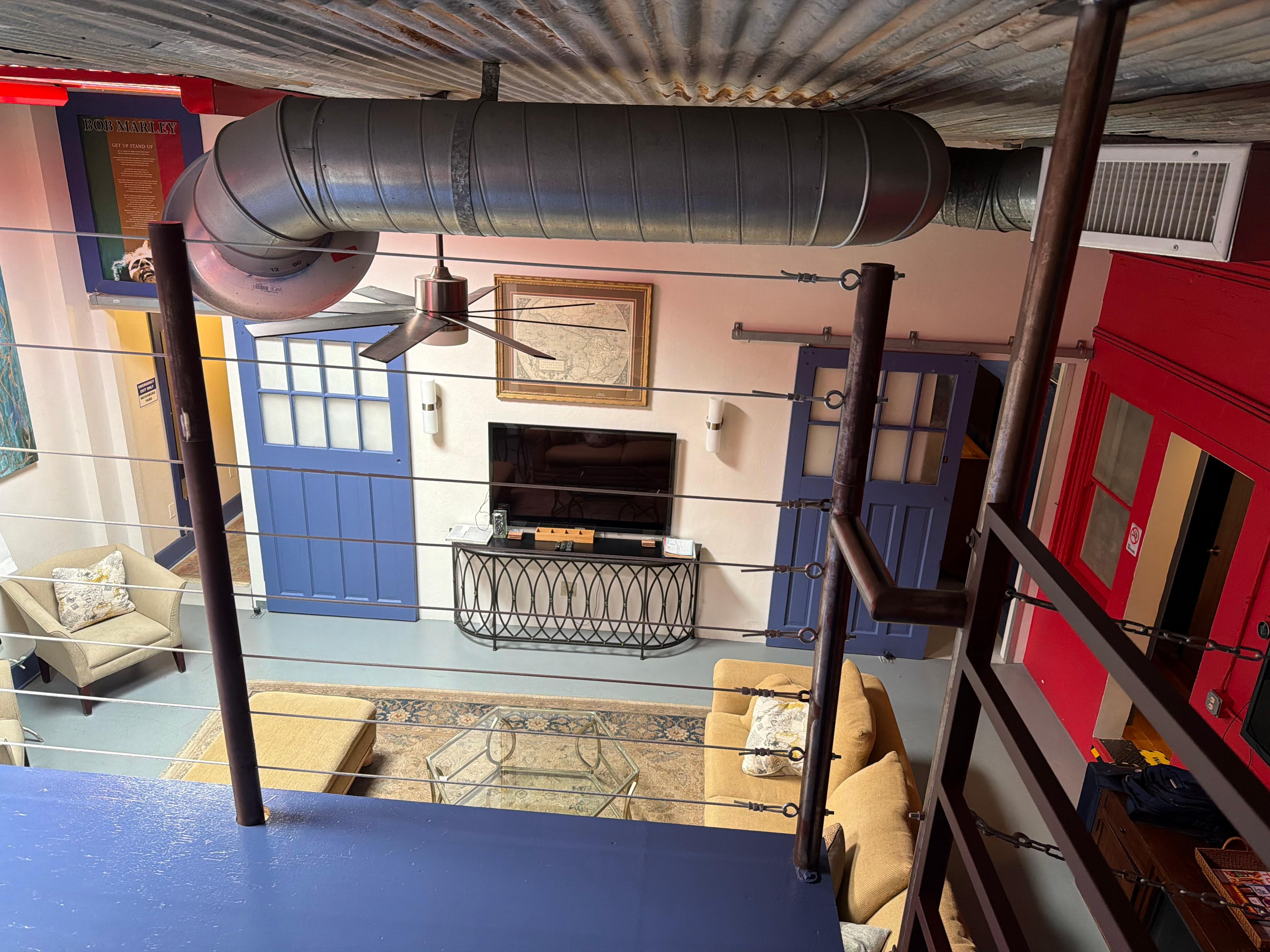 Rear lounge seen from loft.