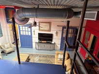 Rear lounge seen from loft.