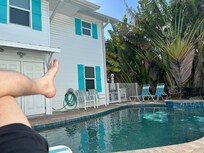 Relaxing at the private pool.