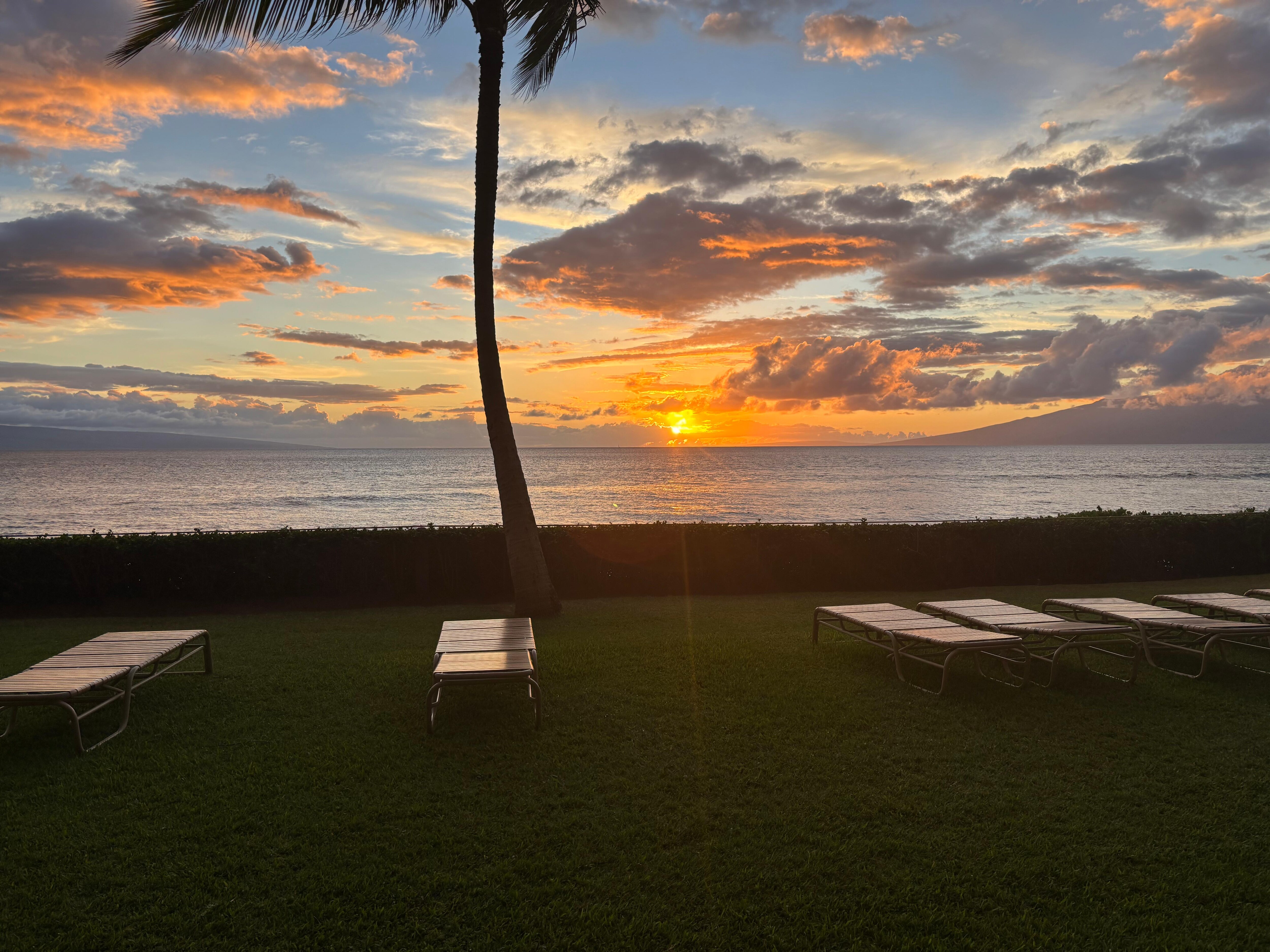 Sunset from our Mahana Appartment Patio