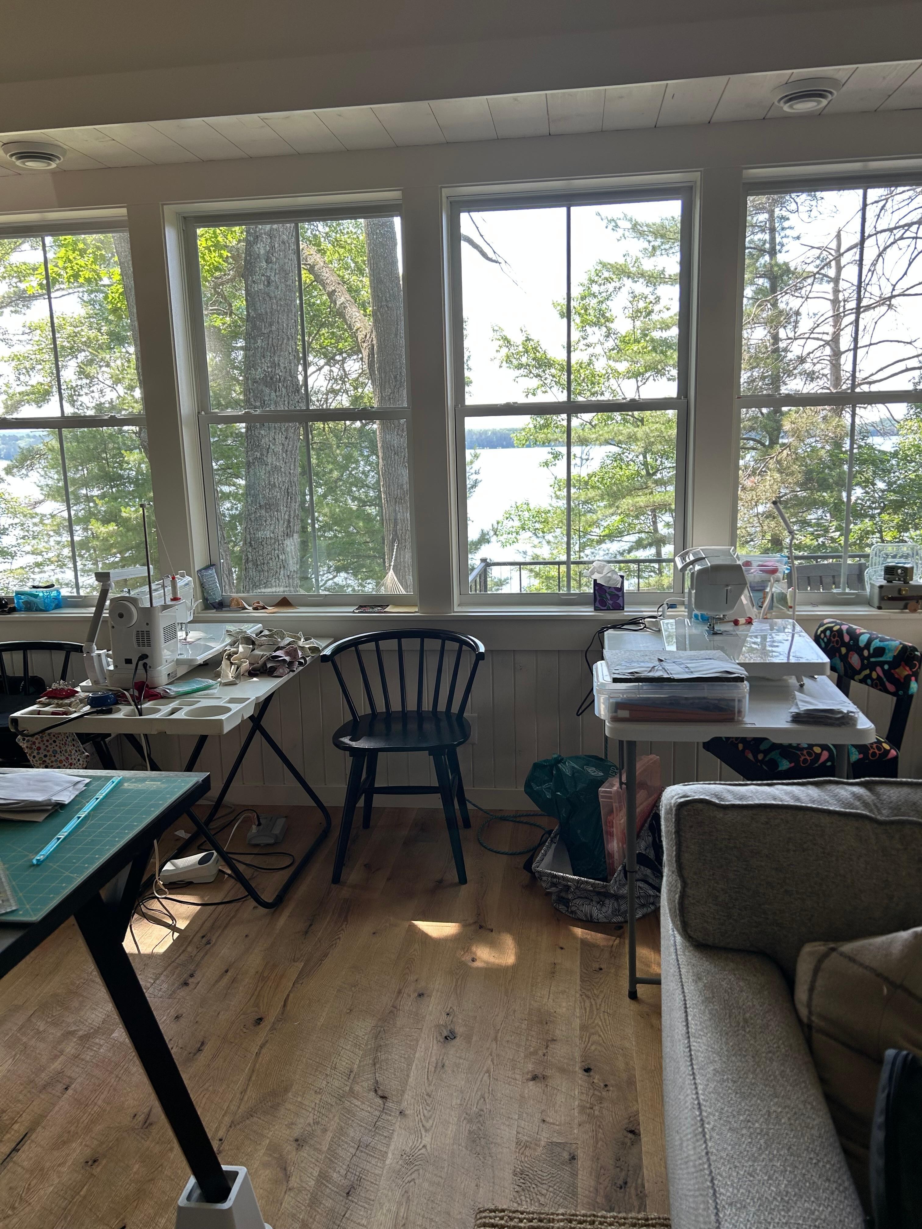 Great view to sew and work on projects 