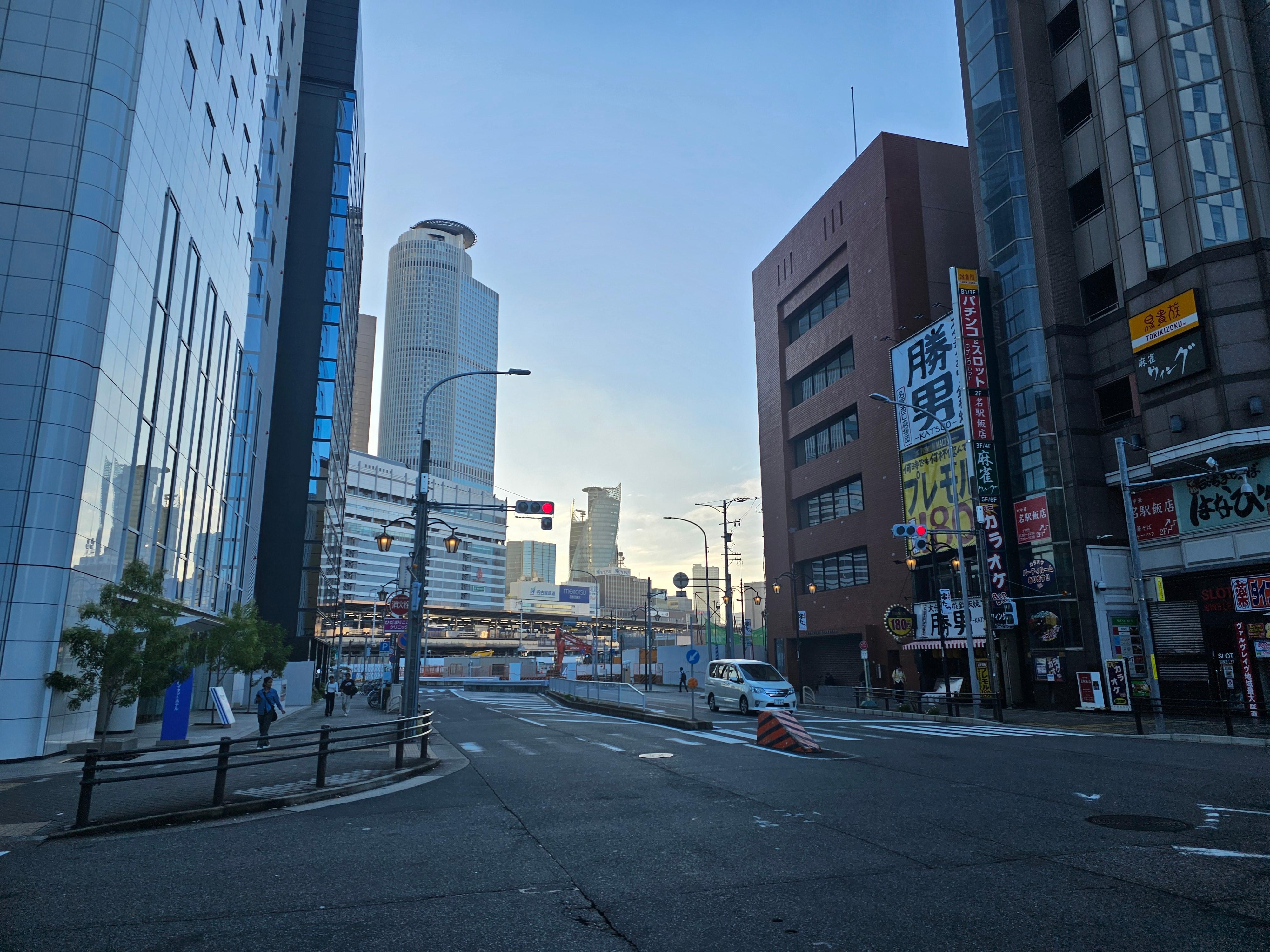 Nagoya Station visible from hotel entrance.
