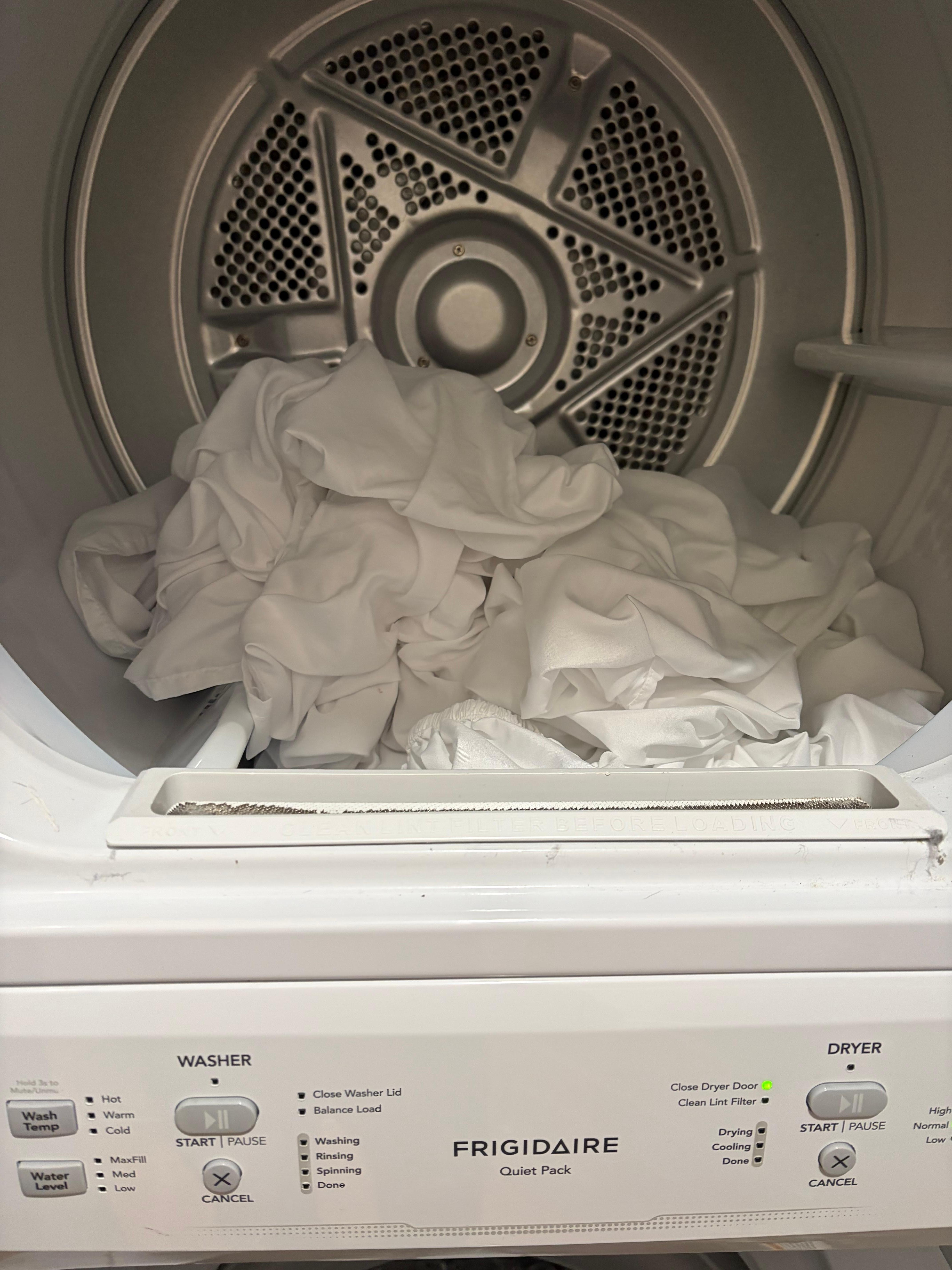 Wet towels in driyer upon arrival 