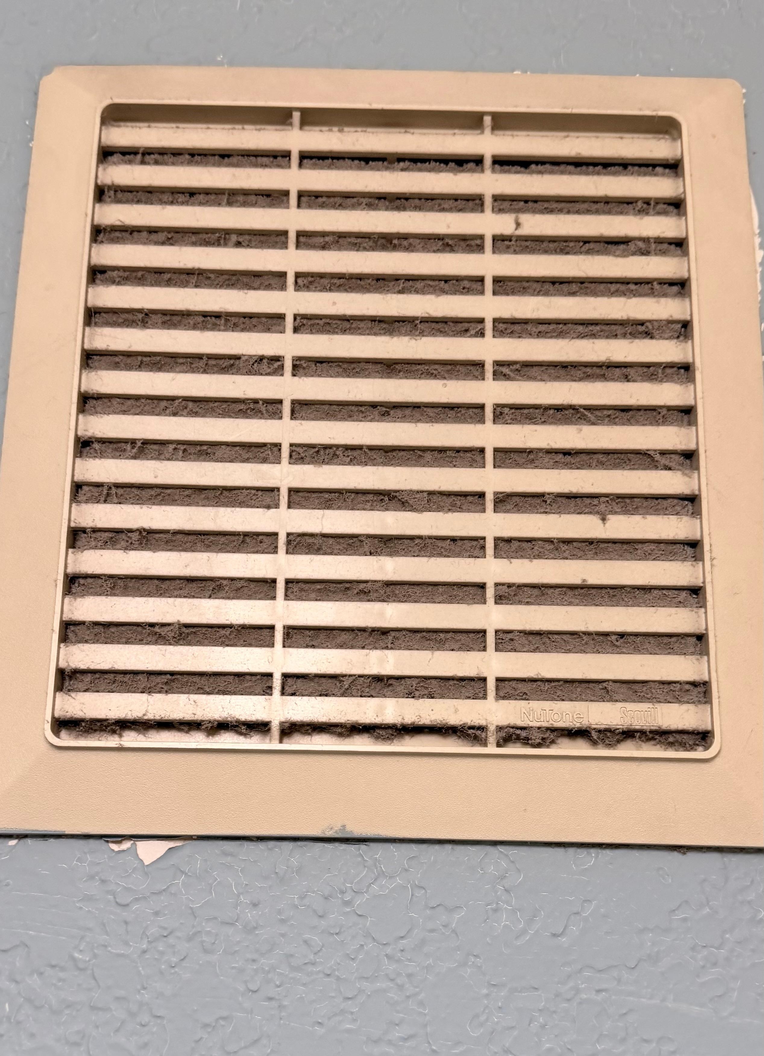 Vent in bathroom filthy