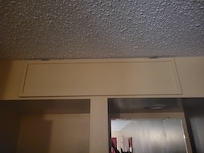 The used doors to cover holes in the wall