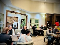 A wonderful dining room area for breakfast, but also for a team to hang out and enjoy pizza.