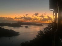 Morning view from upstairs guest suite balcony.