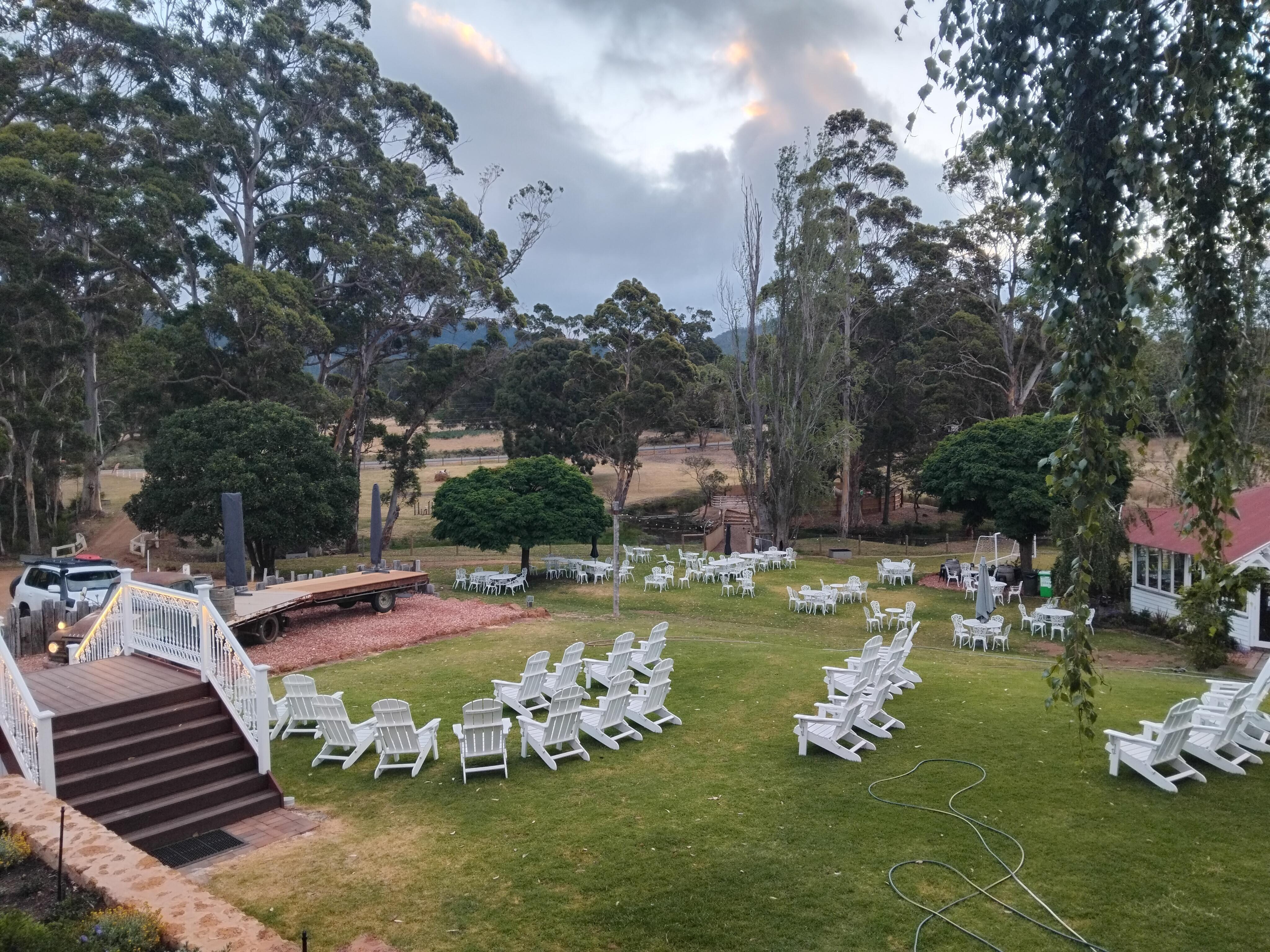 Beautiful grounds and gardens with some nice animals in the front paddock