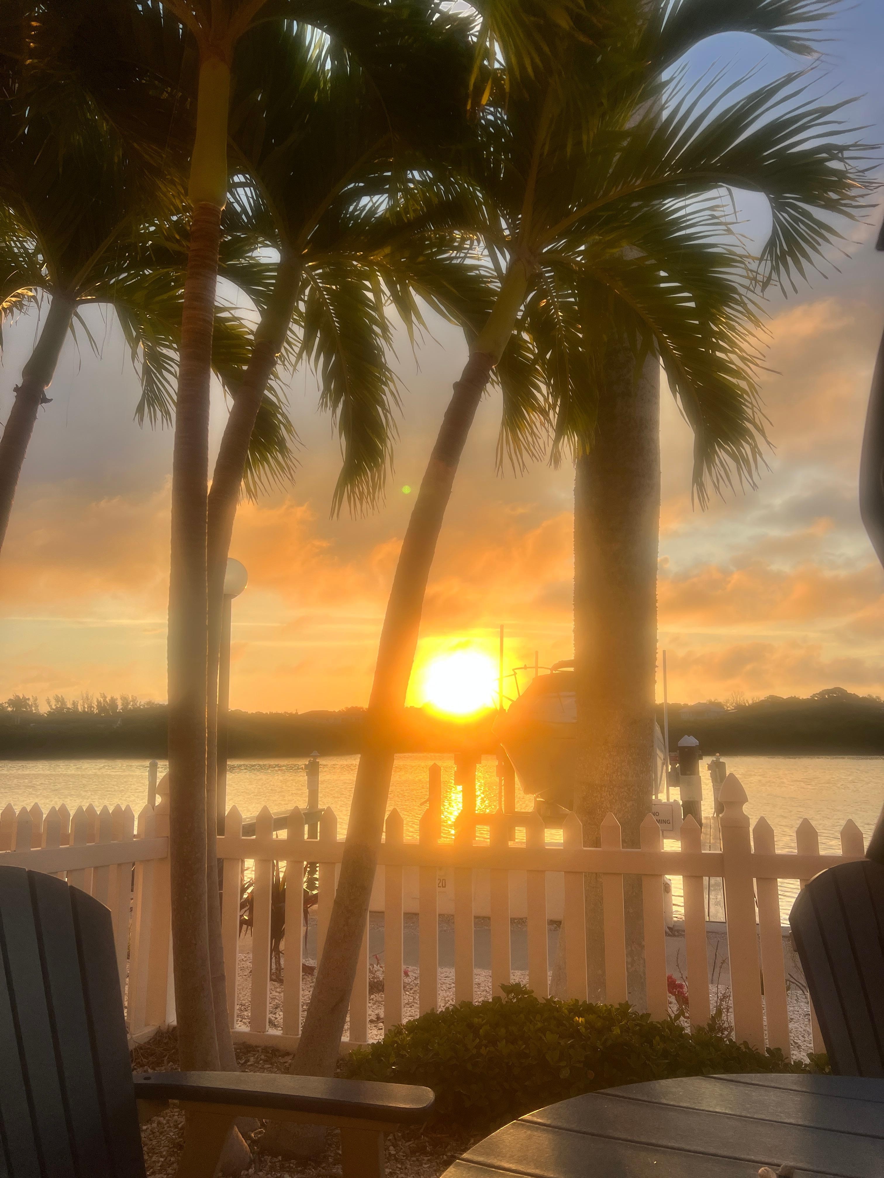 Sunrise off the back patio overlooking the bay!