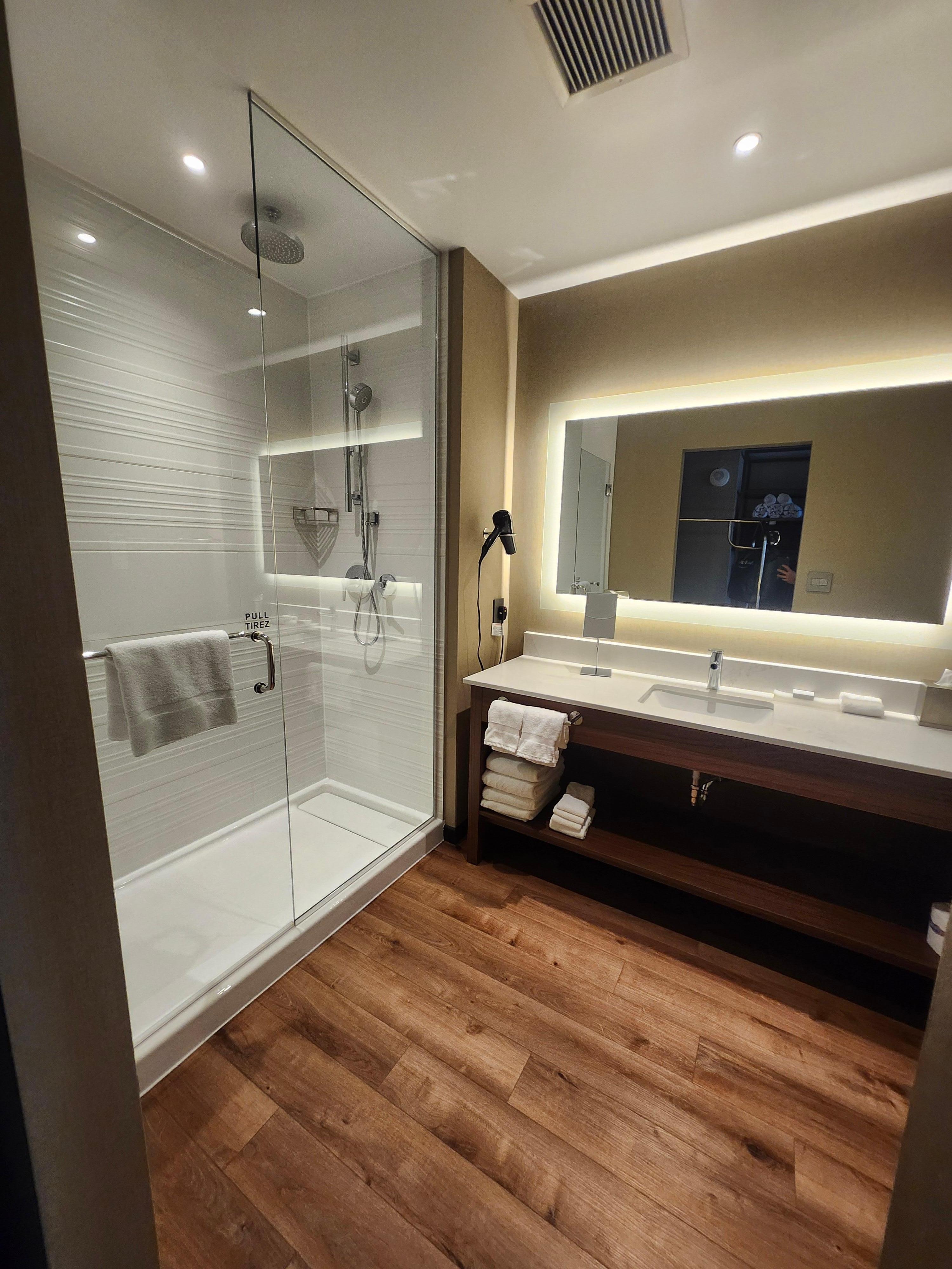 Really clean bathroom.