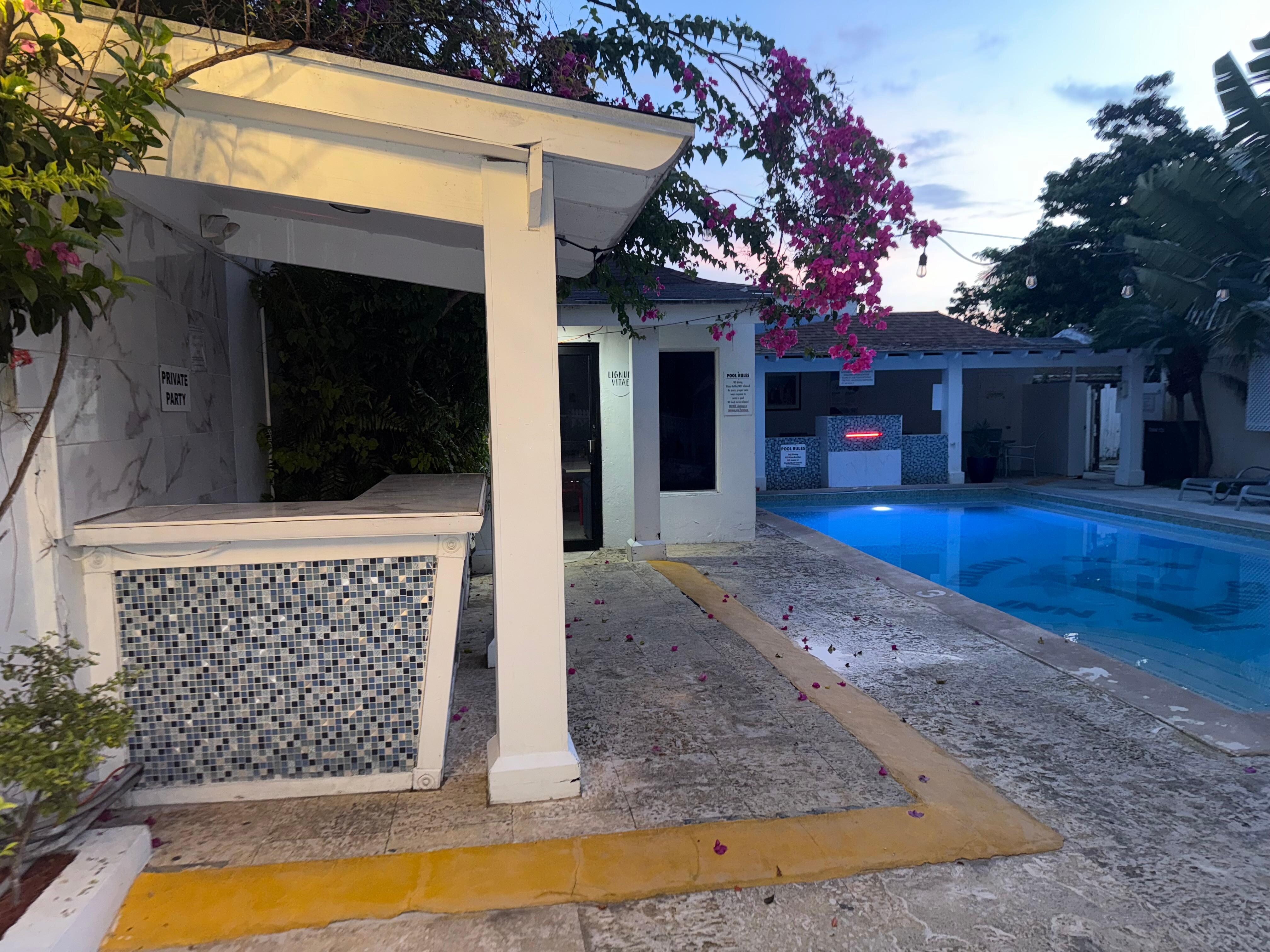 Pool and after this six happy hour