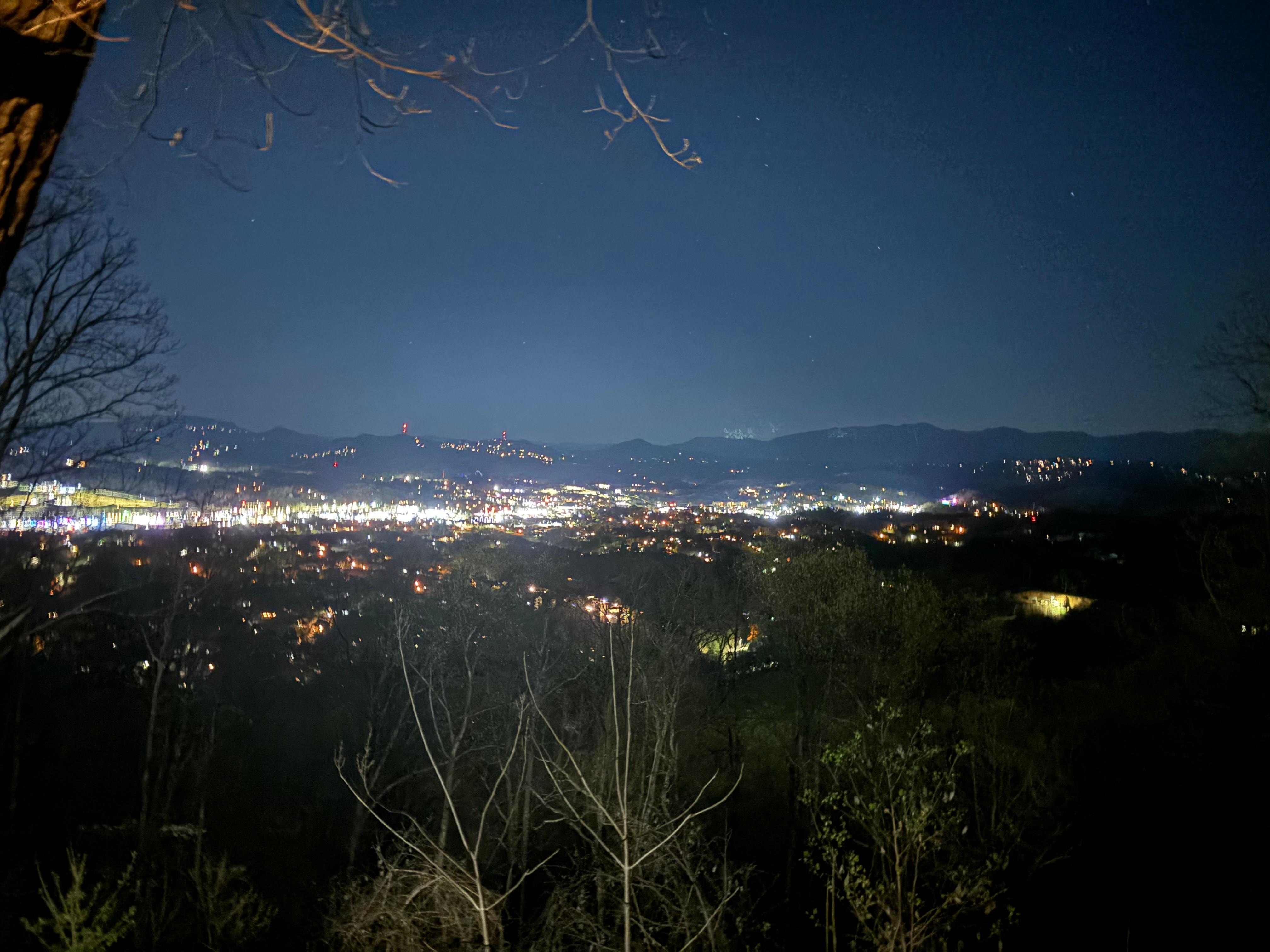 Nighttime view from the hot tub ❤️ 
