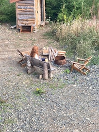 Nice fire pit and sauna