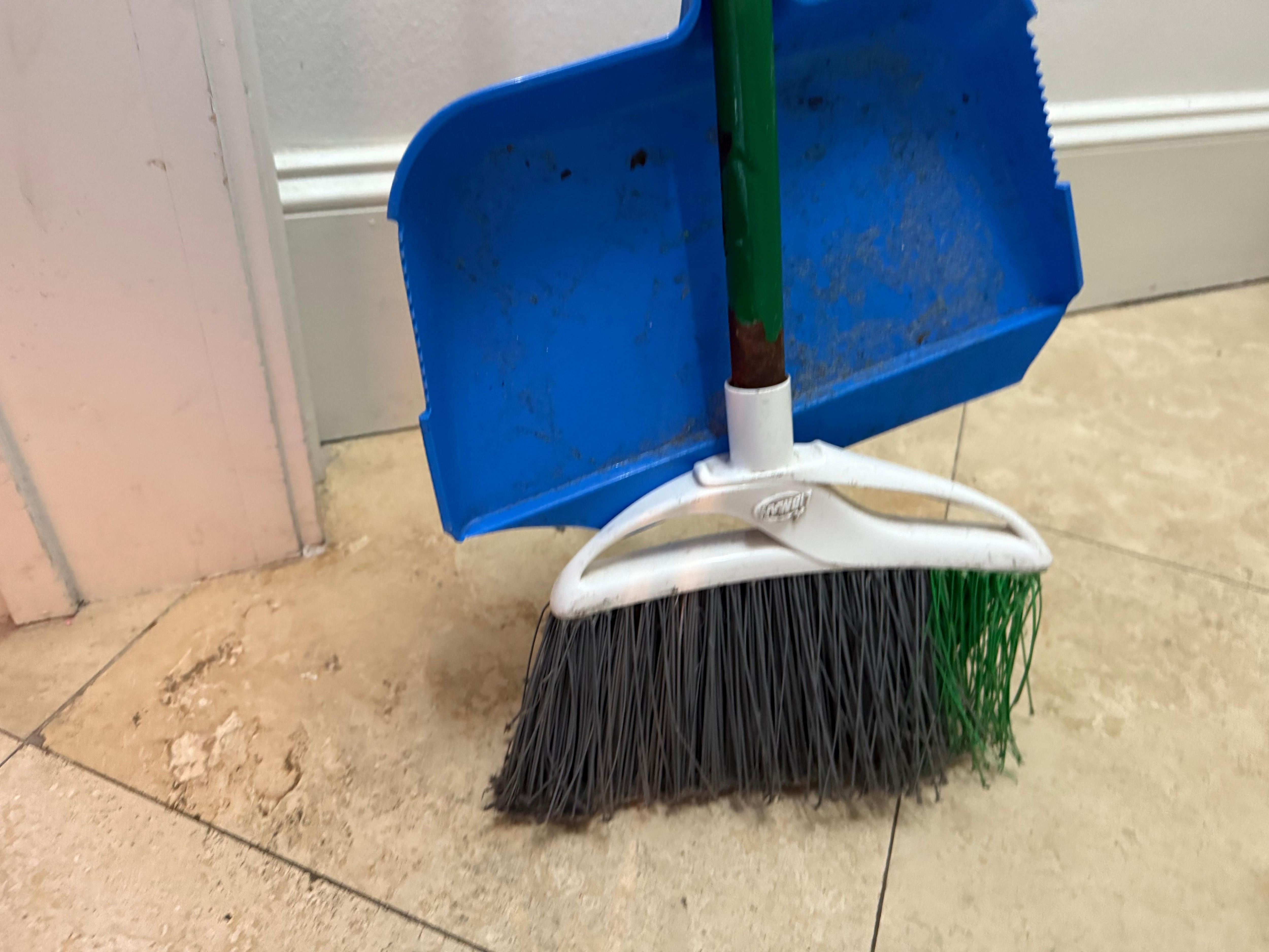 This was the broom the provided to clean with. So gross. 