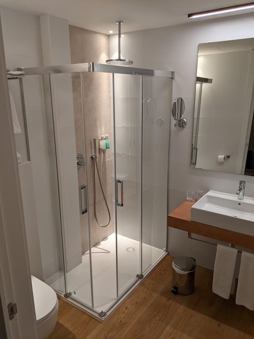 Bathroom and rainfall shower stall