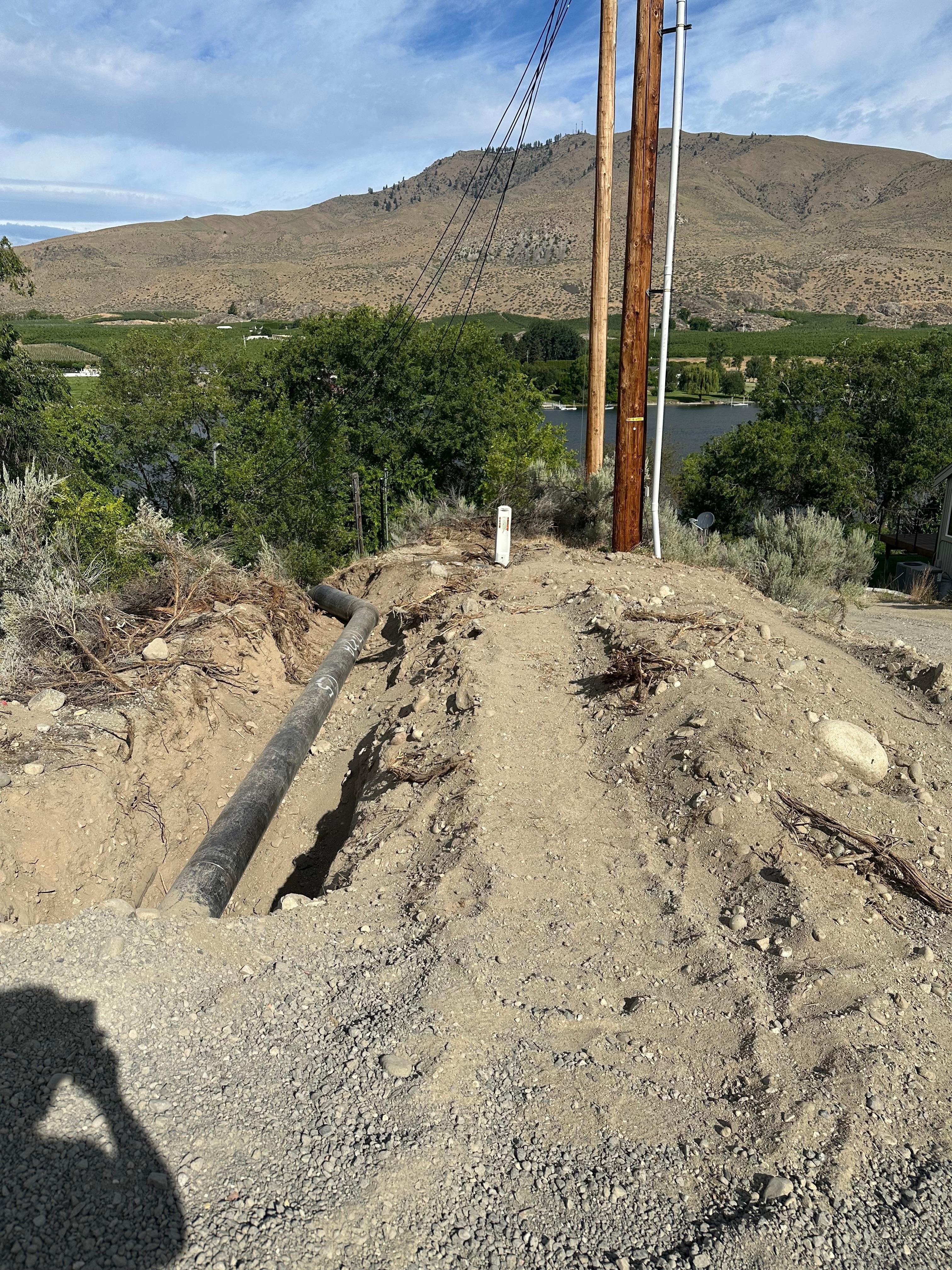 The construction site next to the house