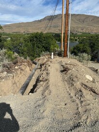The construction site next to the house