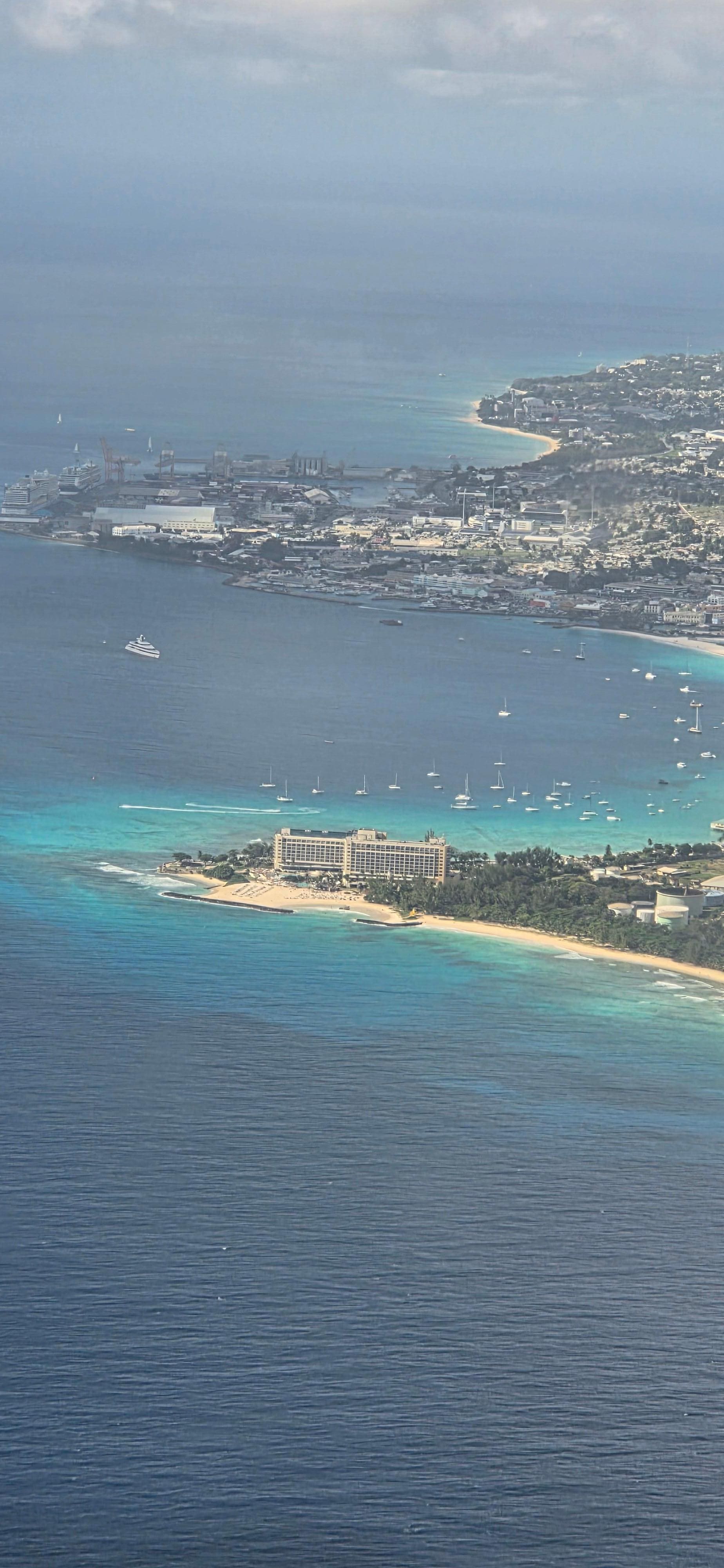 View of hotel from our airplane 