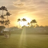 View from just outside the condo. Beach in the distance.