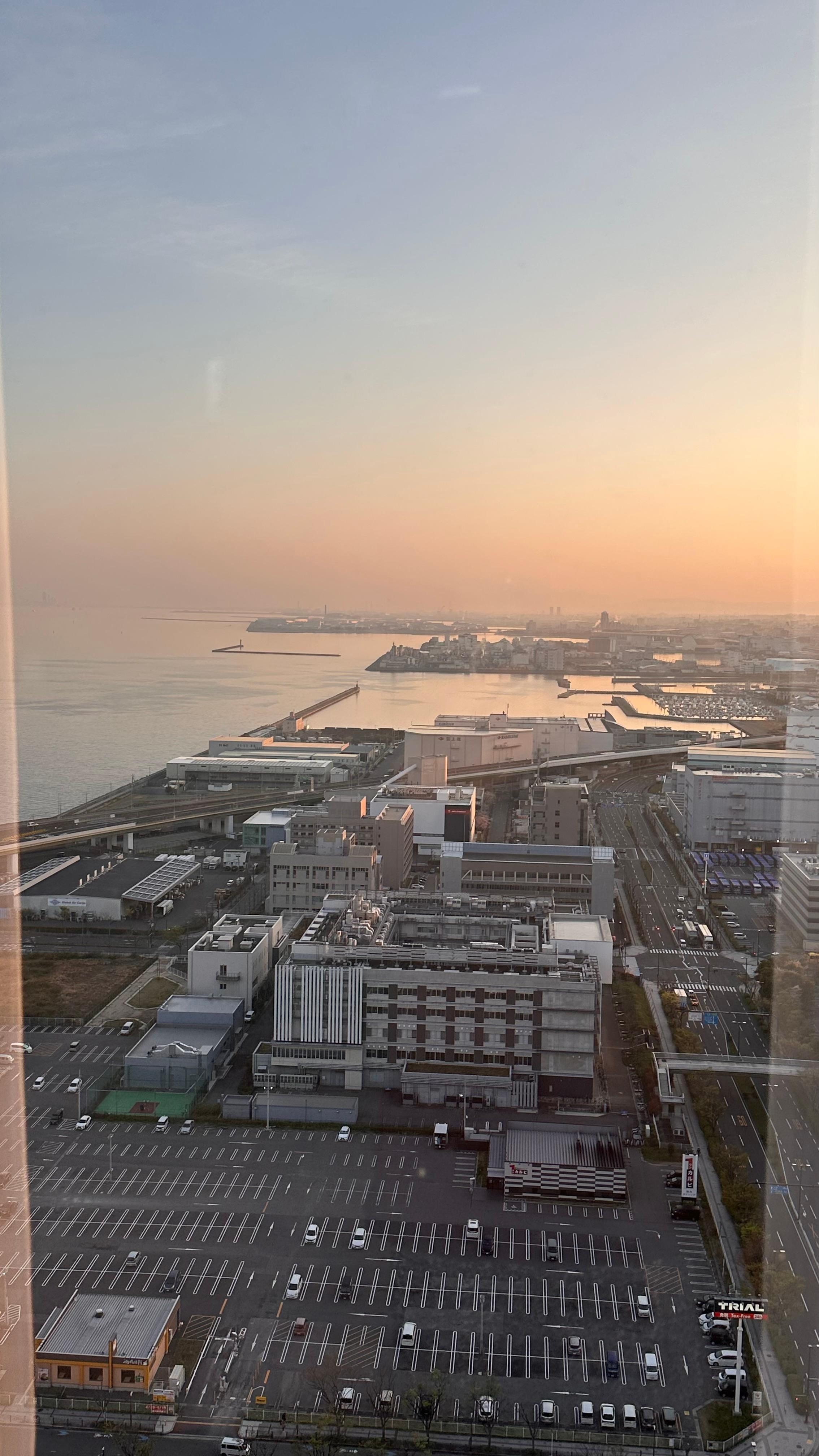 Watching sunrise in the morning.