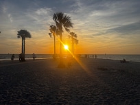 Sunset at Alfred McKethan Park, a short walk down the road.